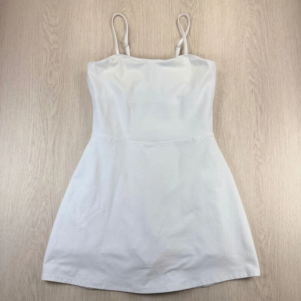 Alo Yoga Alosoft Courtside Tennis Dress White Activewear Mini Dress Women Medium
